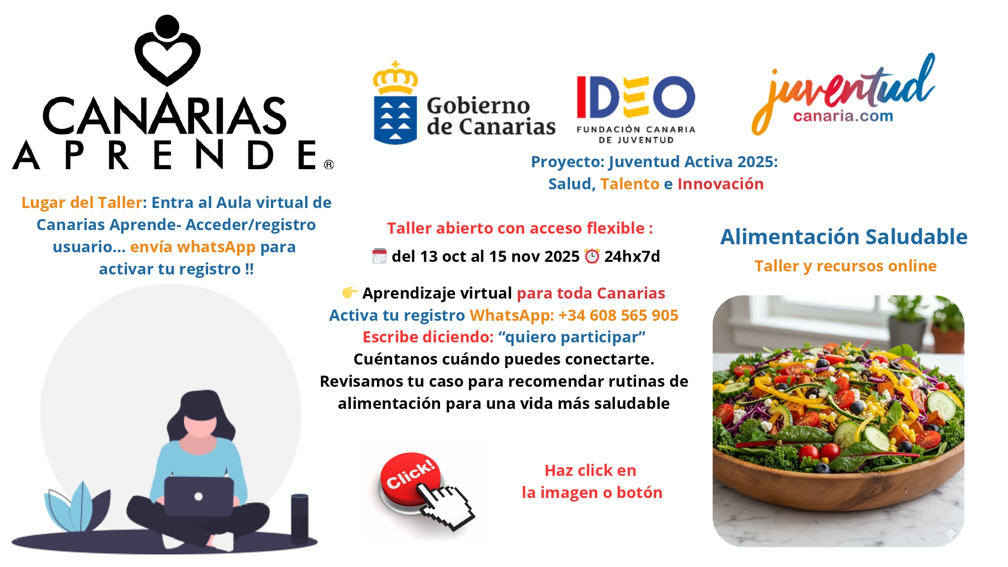 Cartel del Taller-Alimentación Saludable